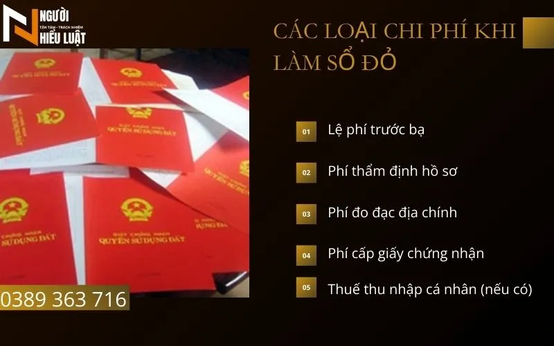 Các chi phí khác khi làm sổ đỏ