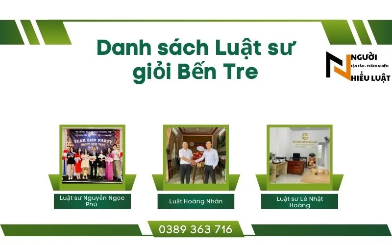 Top 7 Luật sư giỏi Bến Tre cập nhật mới nhất