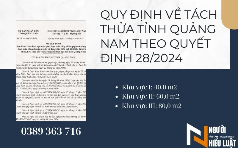Quyết định tách thửa tại Quảng Nam