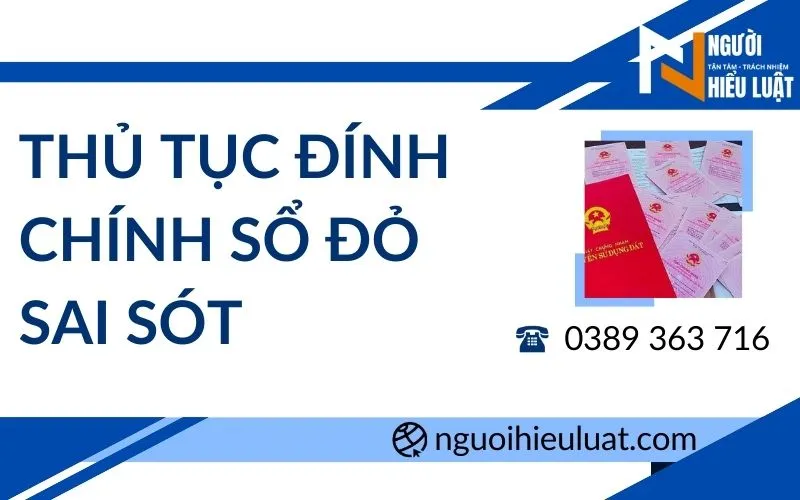 Thủ tục đính chính sổ đỏ sai sót