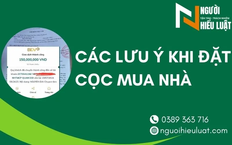 Vấn đề cần lưu ý khi đặt cọc