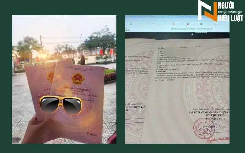 Hoàn thành thủ tục đăng ký biến động tăng diện tích, cấp đổi sổ đỏ sang sổ hồng và tách thửa tại Điện Bàn
