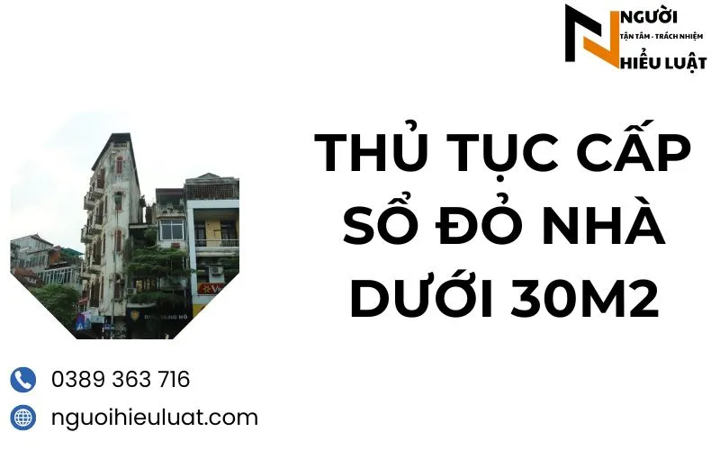 Thủ tục cấp sổ nhà dưới 30m2