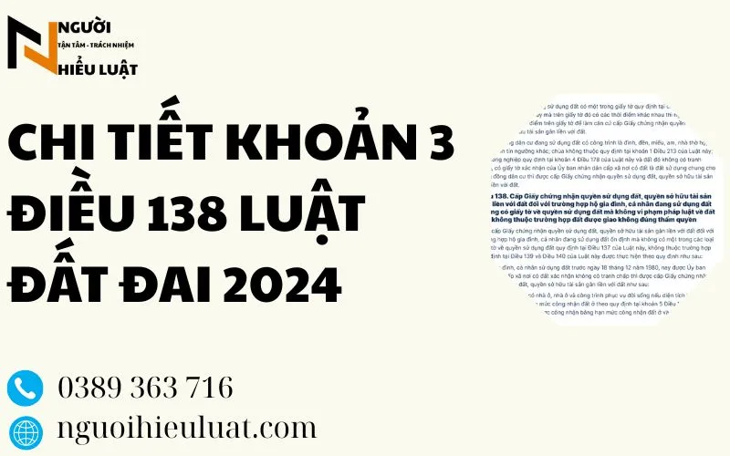 Khoản 3 điều 138 luật đất đai 2024
