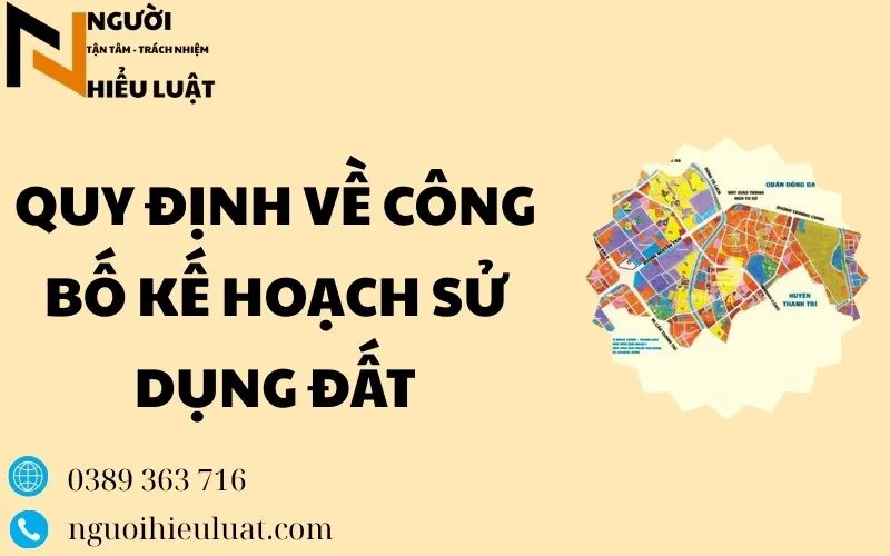 Quy định về công bố kê hoạch sử dụng đất