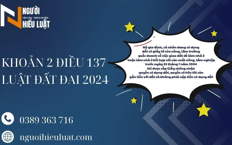 Khoản 2 điều 137 luật đất đai 2024