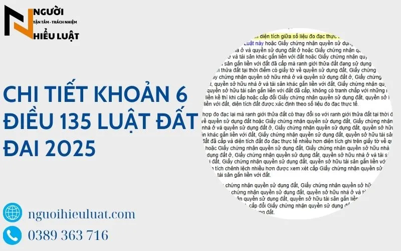 Phân tích Khoản 6 Điều 135 Luật đất đai 2024