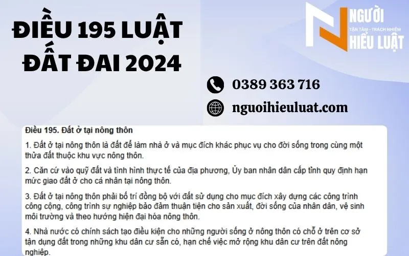 Điều 195 luật đất đai 2024