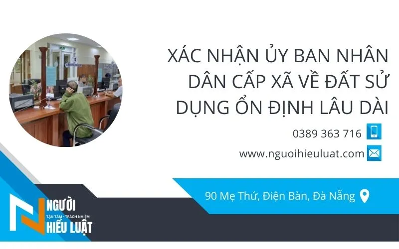 Xác nhận của ubnd cấp xã về sử dụng đất ổn định lâu dài