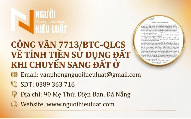 Tính Tiền Sử Dụng Đất Khi Chuyển Mục Đích Sang Đất Ở Theo Công Văn 7713/BTC-QLCS